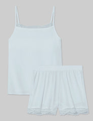 Women's Second Skin Luxe Rib Lace Cami & Short Set