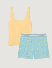 Women's Cotton Pointelle Rib Tank & Second Skin Short Set
