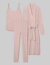 Women's Waffle Lounge Tank, Legging & Robe Set