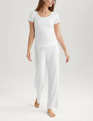 Women's Cotton Pointelle Rib Tee & Pant Set