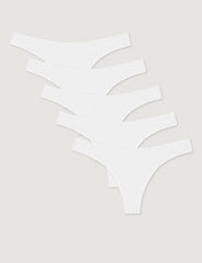 Women's Cotton Pointelle Thong (5-Pack)