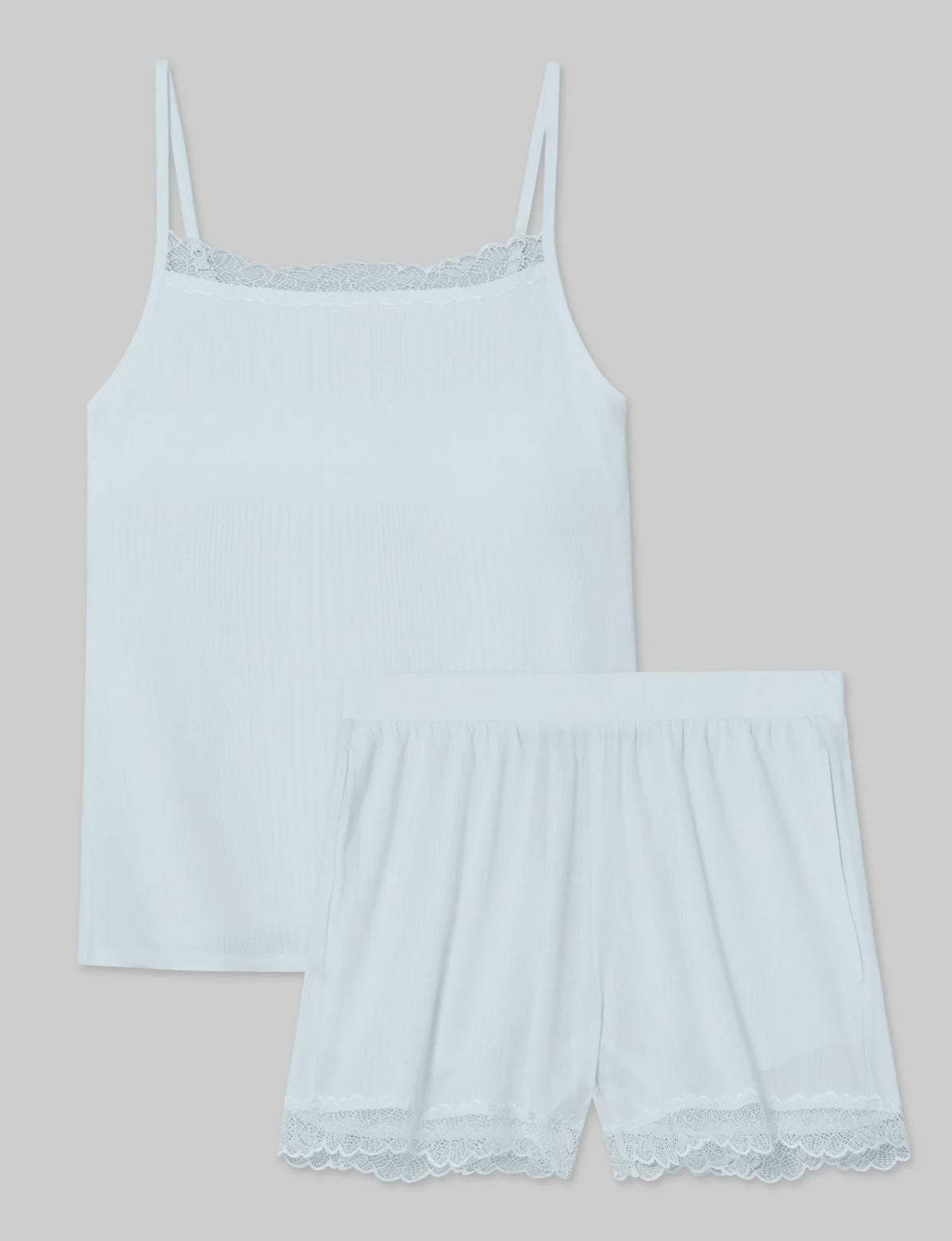Women's Second Skin Luxe Rib Lace Cami & Short Set