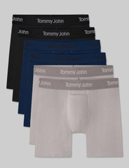 Second Skin Luxe Rib Mid-Length Boxer Brief 6" (6-Pack)