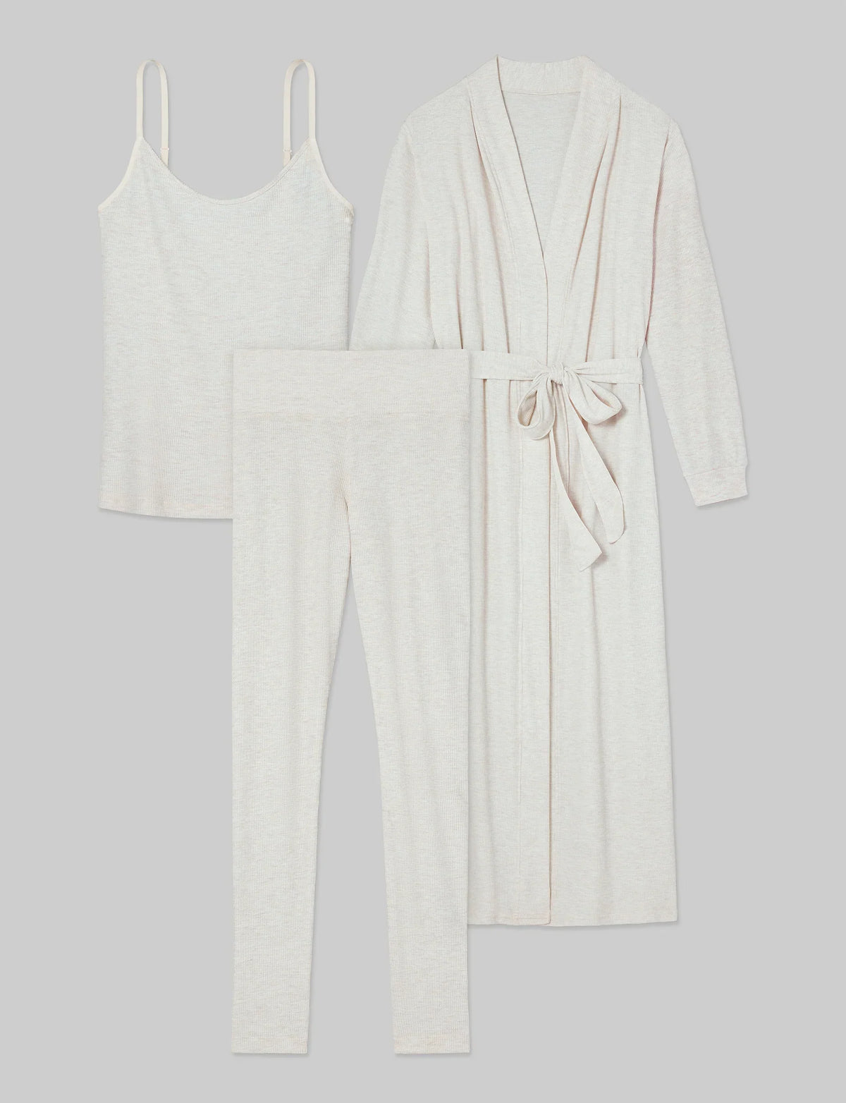 Women's Waffle Lounge Tank, Legging & Robe Set
