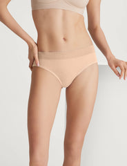 Women's Second Skin Brief, Lace Waist (3-Pack)