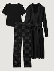 Women's Second Skin Sleep Tee, Pant & Robe Set
