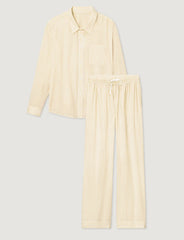 Women's Woven Button Down Shirt & Pant Set